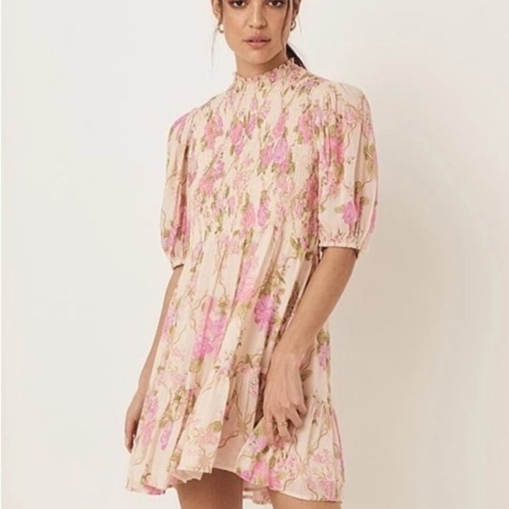 Spell & the Gypsy Rose Garden Floral High Neck Mini Dress Small